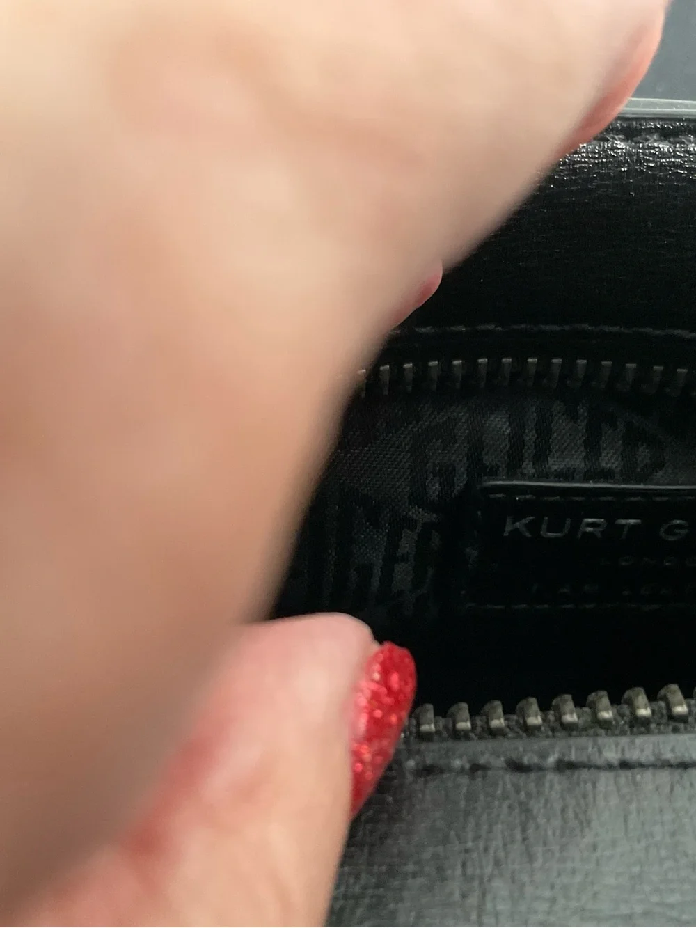 Kurt Geiger Black Leather Crystal-Stud Messenger Bag